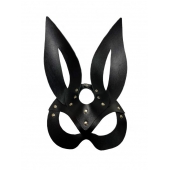 Черная кожаная маска зайки Miss Bunny - БДСМ Арсенал - купить с доставкой в Сергиевом Посаде