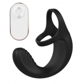 Черный анальный стимулятор с эрекционными кольцами Remote Couple Teaser - Dream Toys - в Сергиевом Посаде купить с доставкой