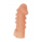 Телесная закрытая насадка с шишечками Cock Sleeve Size S - 13,8 см. - KOKOS - в Сергиевом Посаде купить с доставкой
