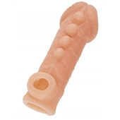 Телесная закрытая насадка с шишечками Cock Sleeve Size S - 13,8 см. - KOKOS - в Сергиевом Посаде купить с доставкой