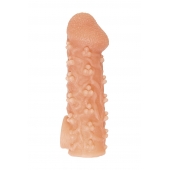 Телесная закрытая насадка с пучками шишечек Cock Sleeve Size M - 15,6 см. - KOKOS - в Сергиевом Посаде купить с доставкой