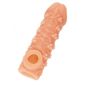 Телесная закрытая насадка с пучками шишечек Cock Sleeve Size M - 15,6 см. - KOKOS - в Сергиевом Посаде купить с доставкой