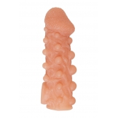 Телесная закрытая насадка с шариками Cock Sleeve Size M - 15,6 см. - KOKOS - в Сергиевом Посаде купить с доставкой