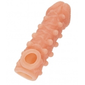 Телесная закрытая насадка с шариками Cock Sleeve Size L - 17,6 см. - KOKOS - в Сергиевом Посаде купить с доставкой