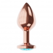 Пробка цвета розового золота с малиновым кристаллом Diamond Topaz Shine L - 8,3 см. - Lola Games - купить с доставкой в Сергиевом Посаде