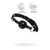 Черный кляп-шар на кожаных ремешках Anonymo - ToyFa - купить с доставкой в Сергиевом Посаде