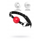 Красный кляп-шар на черных ремешках Anonymo - ToyFa - купить с доставкой в Сергиевом Посаде