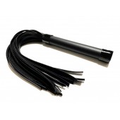 Черная плеть из эко-кожи - 42 см. - БДСМ Арсенал - купить с доставкой в Сергиевом Посаде