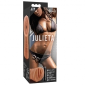 Мастурбатор-вагина цвета карамели Julieta с вибрацией - Blush Novelties - в Сергиевом Посаде купить с доставкой