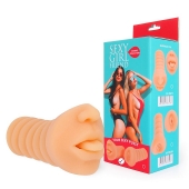 Телесный мастурбатор-ротик с высунутым язычком - Bior toys - в Сергиевом Посаде купить с доставкой