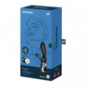 Черный анальный вибратор Heat Climax+ с функцией нагрева - 20,6 см. - Satisfyer - в Сергиевом Посаде купить с доставкой