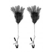 Зажимы для сосков с черными перьями Sweet Caress Feather Nipple Clumps - Sweet Caress - купить с доставкой в Сергиевом Посаде