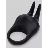 Черное эрекционное виброкольцо Sensation Rechargeable Vibrating Rabbit Love Ring - Fifty Shades of Grey - в Сергиевом Посаде купить с доставкой