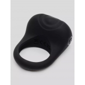 Черное эрекционное виброкольцо Sensation Rechargeable Vibrating Love Ring - Fifty Shades of Grey - в Сергиевом Посаде купить с доставкой
