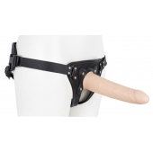 Пустотелый страпон Harness CLASSIC с бандажом - 19,5 см. - LOVETOY (А-Полимер) - купить с доставкой в Сергиевом Посаде