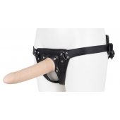 Пустотелый страпон Harness CLASSIC с бандажом - 19,5 см. - LOVETOY (А-Полимер) - купить с доставкой в Сергиевом Посаде