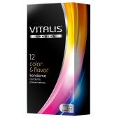 Цветные ароматизированные презервативы VITALIS PREMIUM color   flavor - 12 шт. - Vitalis - купить с доставкой в Сергиевом Посаде