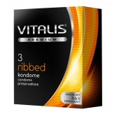 Ребристые презервативы VITALIS PREMIUM ribbed - 3 шт. - Vitalis - купить с доставкой в Сергиевом Посаде