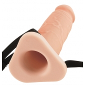 Телесный реалистичный фаллоимитатор с полостью Silicone Hollow Extension - 20 см. - Pipedream - купить с доставкой в Сергиевом Посаде