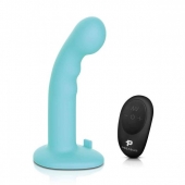 Голубая изогнутая насадка 6in Remote Control Ripple P-Spot G-Spot на черных трусиках - 16 см. - Pegasus - купить с доставкой в Сергиевом Посаде