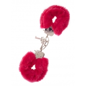Металлические наручники с красной меховой опушкой METAL HANDCUFF WITH PLUSH RED - Dream Toys - купить с доставкой в Сергиевом Посаде