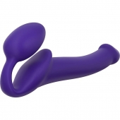 Фиолетовый безремневой страпон Silicone Bendable Strap-On - size M - Strap-on-me - купить с доставкой в Сергиевом Посаде