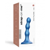 Голубая насадка Strap-On-Me Dildo Plug Balls size S - Strap-on-me - купить с доставкой в Сергиевом Посаде