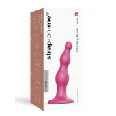 Розовая насадка Strap-On-Me Dildo Plug Beads size S - Strap-on-me - купить с доставкой в Сергиевом Посаде