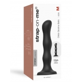 Черная насадка Strap-On-Me Dildo Geisha Balls size M - Strap-on-me - купить с доставкой в Сергиевом Посаде