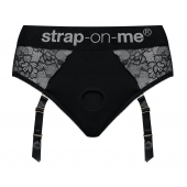 Черные трусики для насадок Diva Lingerie Harness - size S - Strap-on-me - купить с доставкой в Сергиевом Посаде