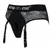 Черные трусики для насадок Diva Lingerie Harness - size L - Strap-on-me - купить с доставкой в Сергиевом Посаде