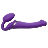 Фиолетовый безремневой вибрострапон Vibrating Bendable Strap-On - size L - Strap-on-me - купить с доставкой в Сергиевом Посаде