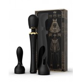 Черный wand-вибратор Kyro с 2 насадками - Zalo