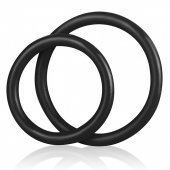 Набор из двух черных силиконовых колец разного диаметра SILICONE COCK RING SET - BlueLine - в Сергиевом Посаде купить с доставкой