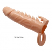 Телесная удлиняющая насадка Penis Sleeve Emmitt - 17 см. - Baile - в Сергиевом Посаде купить с доставкой