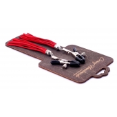 Металлические зажимы на соски с красными замшевыми кисточками - Crazy Handmade - купить с доставкой в Сергиевом Посаде