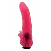 Розовая насадка для страпона с клиторальными лепестками - 18,5 см. - LOVETOY (А-Полимер) - купить с доставкой в Сергиевом Посаде