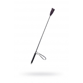 Чёрный стек с кожаной ручкой - 58 см. - Sitabella - купить с доставкой в Сергиевом Посаде