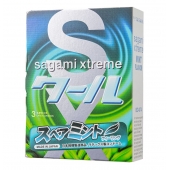 Презервативы Sagami Xtreme Mint с ароматом мяты - 3 шт. - Sagami - купить с доставкой в Сергиевом Посаде