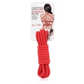 Красная хлопковая веревка для связывания - 3 м. - Lux Fetish - купить с доставкой в Сергиевом Посаде