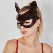 Коричневая кожаная маска  Кошечка - Sitabella - купить с доставкой в Сергиевом Посаде