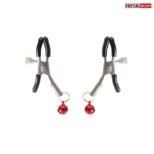 Серебристые зажимы на соски с шариками - Notabu - купить с доставкой в Сергиевом Посаде