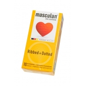 Презервативы с колечками и пупырышками Masculan Ribbed+Dotted - 10 шт. - Masculan - купить с доставкой в Сергиевом Посаде