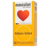Презервативы с колечками и пупырышками Masculan Ribbed+Dotted - 10 шт. - Masculan - купить с доставкой в Сергиевом Посаде