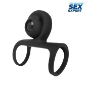 Черная вибронасадка на пенис Sex Expert - Sex Expert - в Сергиевом Посаде купить с доставкой