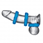 Комплект из трех голубых эрекционных колец 3-Pack Ribbed Rider Cock Ring Set - BlueLine - в Сергиевом Посаде купить с доставкой