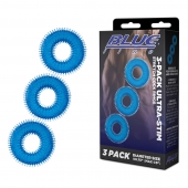 Комплект из трех голубых колец для эрекции 3-Pack Ultra-Stim Stretch Cock Rings - BlueLine - в Сергиевом Посаде купить с доставкой