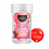 Лубрикант на масляной основе Hot Ball Beija Muito с ароматом шоколада и клубники (2 шарика по 3 гр.) - HotFlowers - купить с доставкой в Сергиевом Посаде