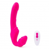 Розовый безремневой страпон на радиоуправлении Strapless Together - 22 см. - Together Toy - купить с доставкой в Сергиевом Посаде
