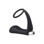 Черное эрекционное кольцо с вибропробкой Vibrating Anal Plug With Cockring - Dream Toys - в Сергиевом Посаде купить с доставкой